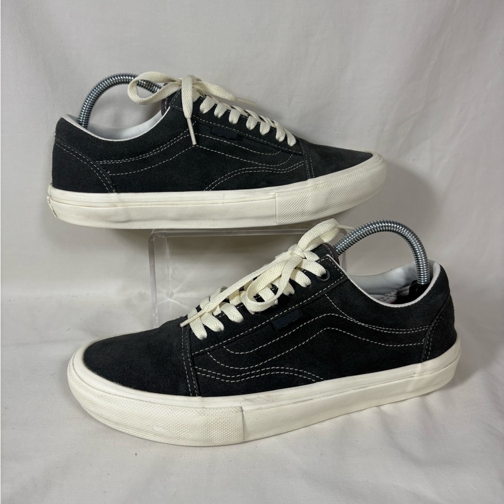 Vans Old Skool Stitched Detail Men's Black Suede Low Top Sneakers SZ 9
